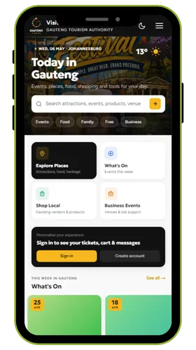 The Visit Gauteng app